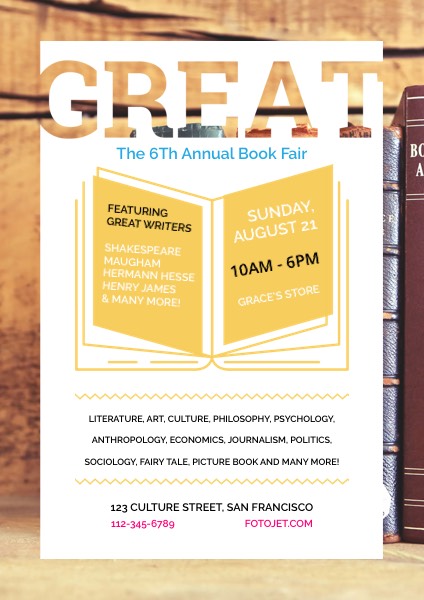 Annual Book Fair Event Flyer Template