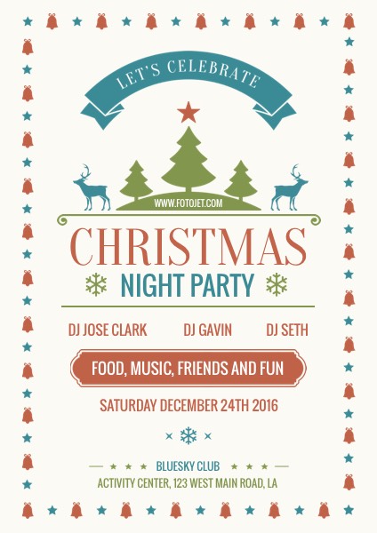 Merry Christmas Party Flyer Template
