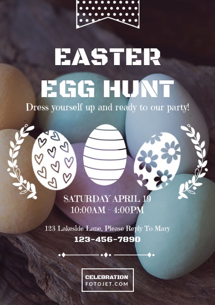 Easter Egg Hunt Party Flyer Template