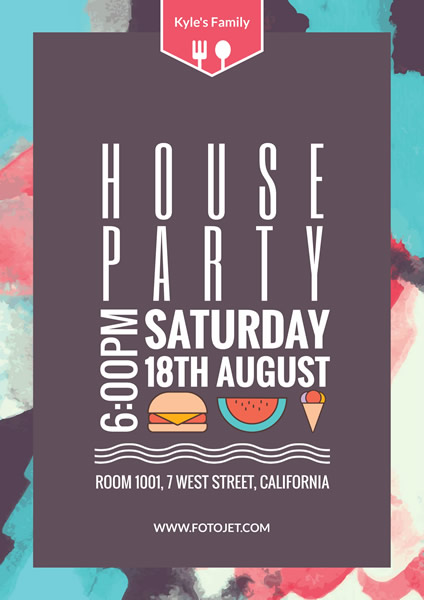 Saturday House Party Flyer Template