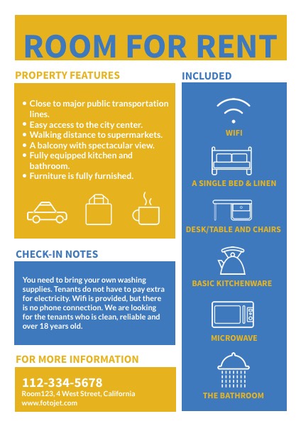 Room for Rent Real Estate Flyer Template