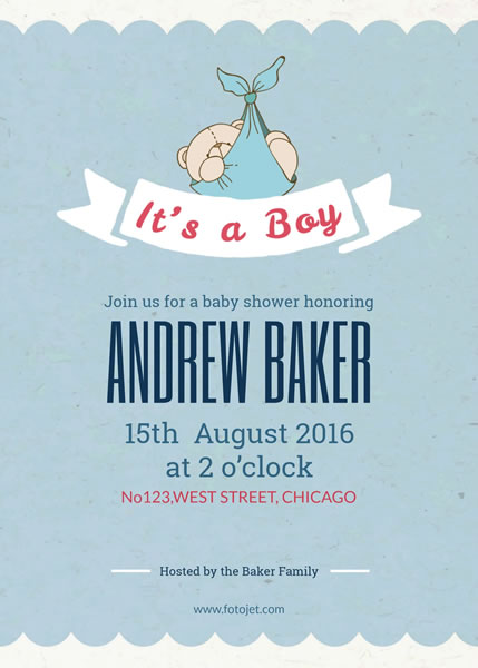 Baby Shower Invitation for Boys