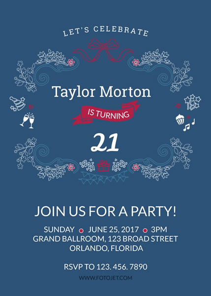 21st Birthday Party Invitations