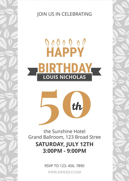 50th Birthday Party Invitation