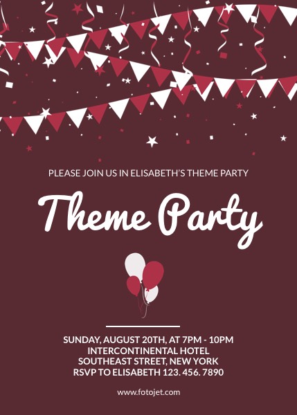 Theme Party Invitation Template