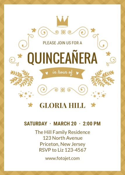 Unique Quinceanera Invitation Template Template