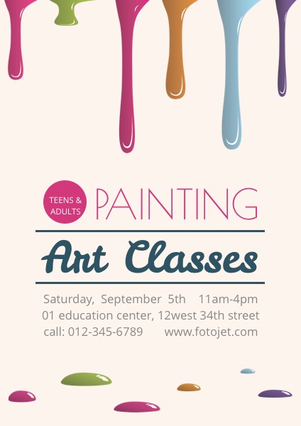 Painting Art Classes Promotional Poster Template