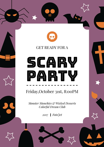 Scary Halloween Party Poster Template