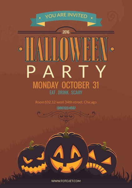 Halloween Party Poster Template