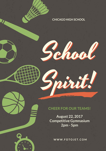 Educational School Spirit Poster Design Template