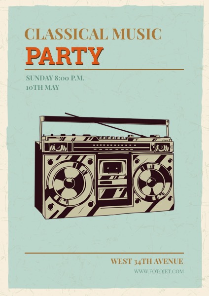 Vintage Classic Music Party Poster Design Template