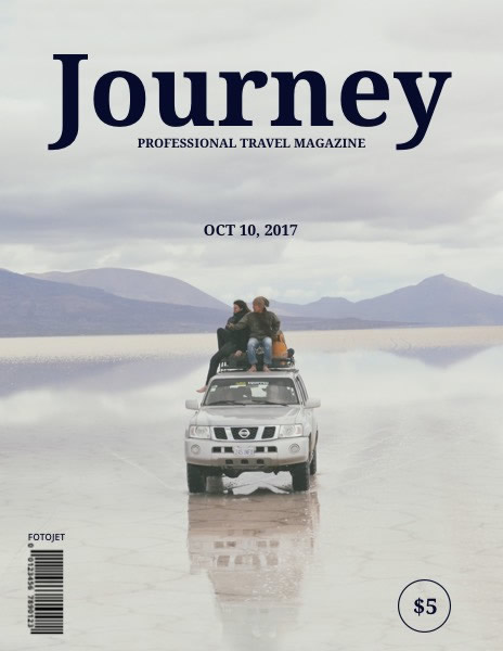 Simple Travel Journey Magazine Cover Template