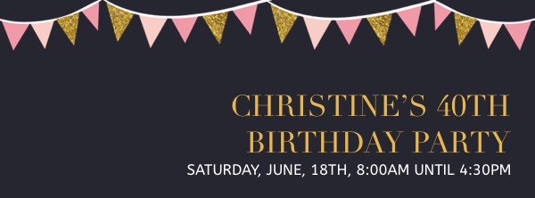 Banner Birthday Party Facebook Cover Photo Template