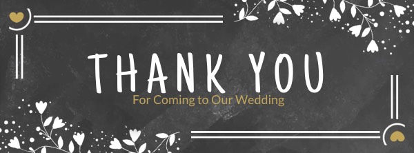 Black Wedding Thank You Facebook Cover Photo Template