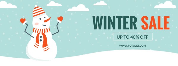 Snowman Winter Sale Facebook Cover Photo Template