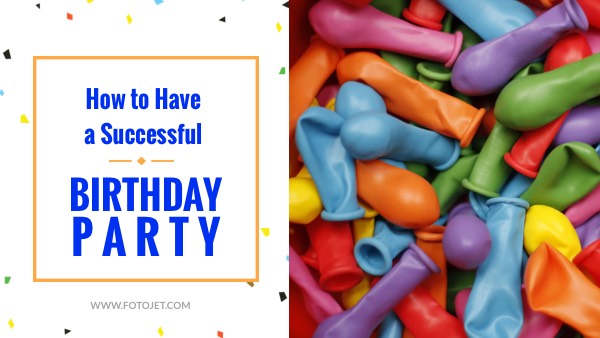 Birthday Party Ideas YouTube Video Thumbnail Template